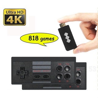 เกมคอนโซลไร้สาย 4K 818 Buildin Games RCA แบบมือถือ สไตล์เรโทรคลาสสิก