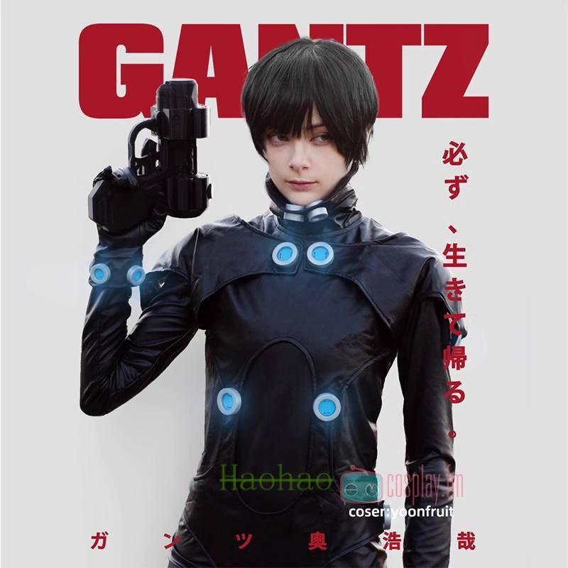 Cosplayfm GANTZ o COSPLAY จั๊มสูทผู้ชายกระชับผิว Pu
