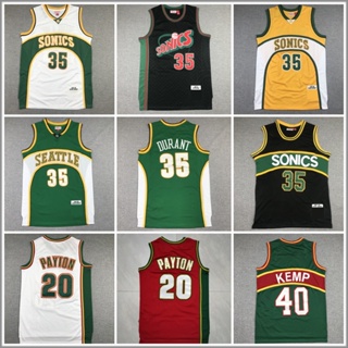 เสื้อกีฬาบาสเก็ตบอล ปักลาย SuperSonics Kemp Durant แฟชั่นฤดูร้อน สไตล์เรโทร สําหรับผู้ชาย