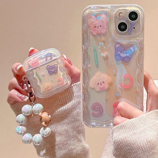 เคสโทรศัพท์มือถือ TPU ใส กันกระแทก ลายการ์ตูนสัตว์ สําหรับ Iphone 11 12 13 14 Pro Max AirPods 1 2 3 Pro