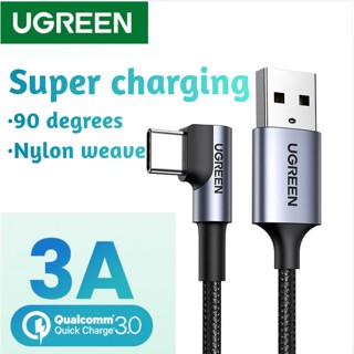 Ugreen QC 3.0 สายเคเบิล USB Type C ชาร์จเร็ว สาย USB C 90 องศา สายเคเบิลเกมมิ่ง USB Type C