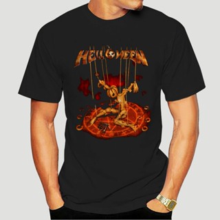 เสื้อยืดลําลอง คอกลม แขนสั้น พิมพ์ลาย HELLOWEEN POWER METAL สําหรับผู้ชาย