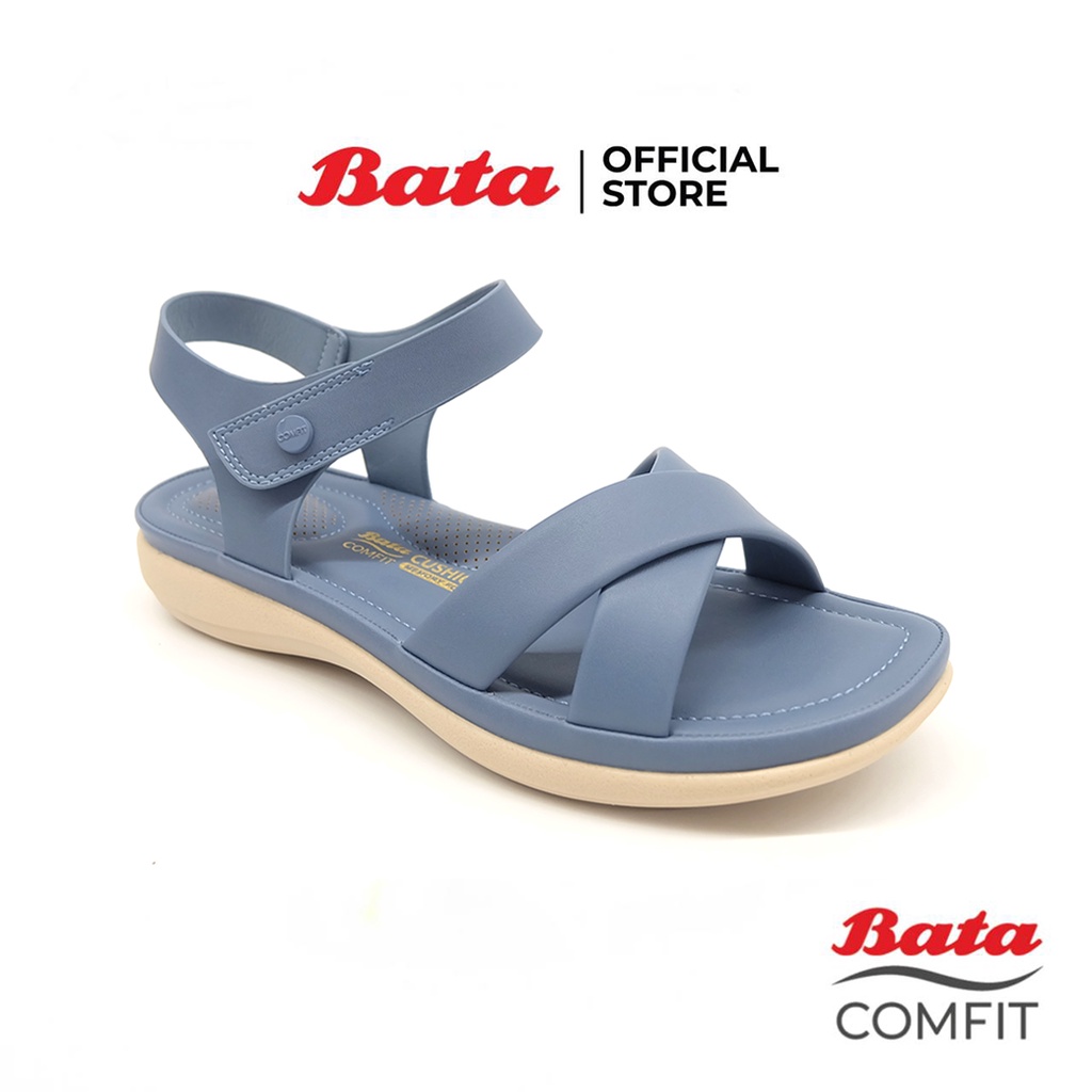 BATA COMFIT รองเท้าเพื่อสุขภาพแบบรัดส้น รองรับน้ำหนักเท้าได้ดี สูง 1 นิ้ว สำหรับผู้หญิง สีน้ำเงินนาวี รหัส 6619704 สีเบจ 6618704