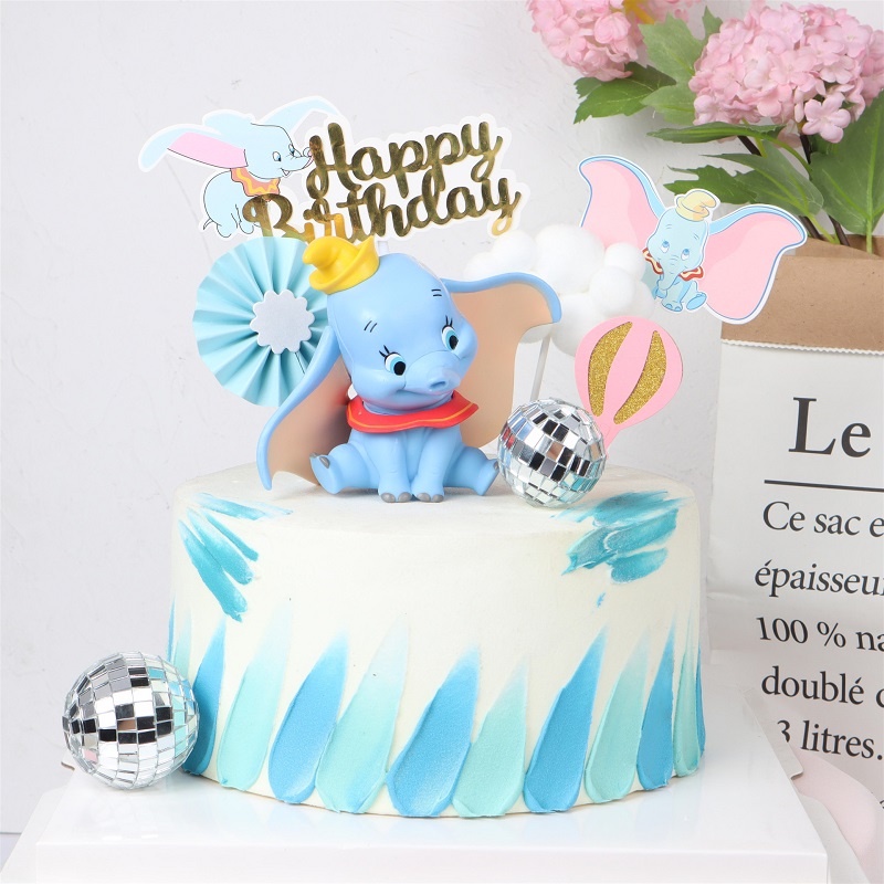ฟิกเกอร์ Pvc รูปช้างดิสนีย์ ดัมโบ้ ขนาด 9 ซม.*13.5 ซม. สําหรับตกแต่งเค้กวันเกิดเด็ก