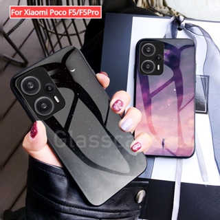 เคสโทรศัพท์มือถือกระจกนิรภัย TPU นิ่ม ขอบแข็ง กันกระแทก สําหรับ Xiaomi Poco F5 Pro F5Pro PocoF5 PocoF5Pro 5G 2023 Xiomi PocoF5