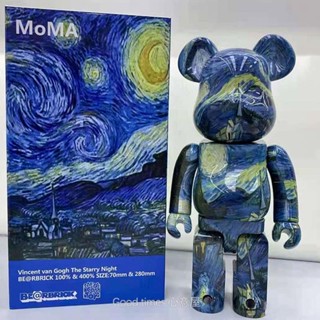 [พร้อมส่ง] บล็อกตัวต่อ รูปหมี Violent Bearbrick 400% Van Gogh Starry Night 28 ซม. สําหรับตกแต่งห้องนั่งเล่น