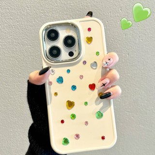 เคสโทรศัพท์มือถือ ประดับพลอยเทียม 3D สีขาว แฮนด์เมด สําหรับ iPhone XR 11 12 13 14 XSmax 11promax 12Pro 12promax 13Pro 13promax 14plus 14Pro 14promax