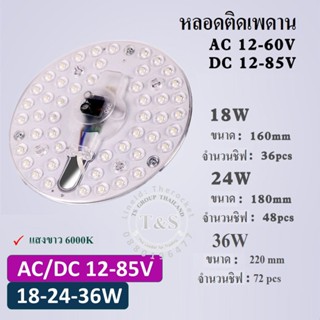 ไฟแสงสว่าง หลอดไฟงานโซล่าเซลล์ ACDC 12V-85V แบบติดเพดาน มีแม่เหล็ก กำลังไฟ 18-24-36W สว่างมาก ใช้ไฟจากแบตตารี่