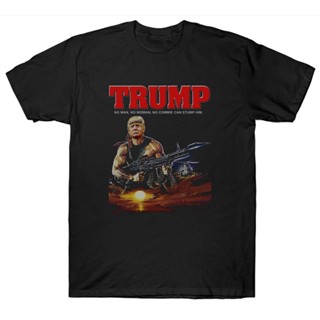 ขายดี เสื้อยืด พิมพ์ลายโลโก้ DONALD RAMBO PUN USA AMERICAN PRESIDENT JOKE CHnflc81AClpdc36 สไตล์คลาสสิก