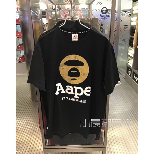 Ape เสื้อยืดลําลอง แขนสั้น พิมพ์ลาย shimmering ape แฟชั่นฤดูใบไม้ผลิ ฤดูร้อน สําหรับผู้ชาย 0432