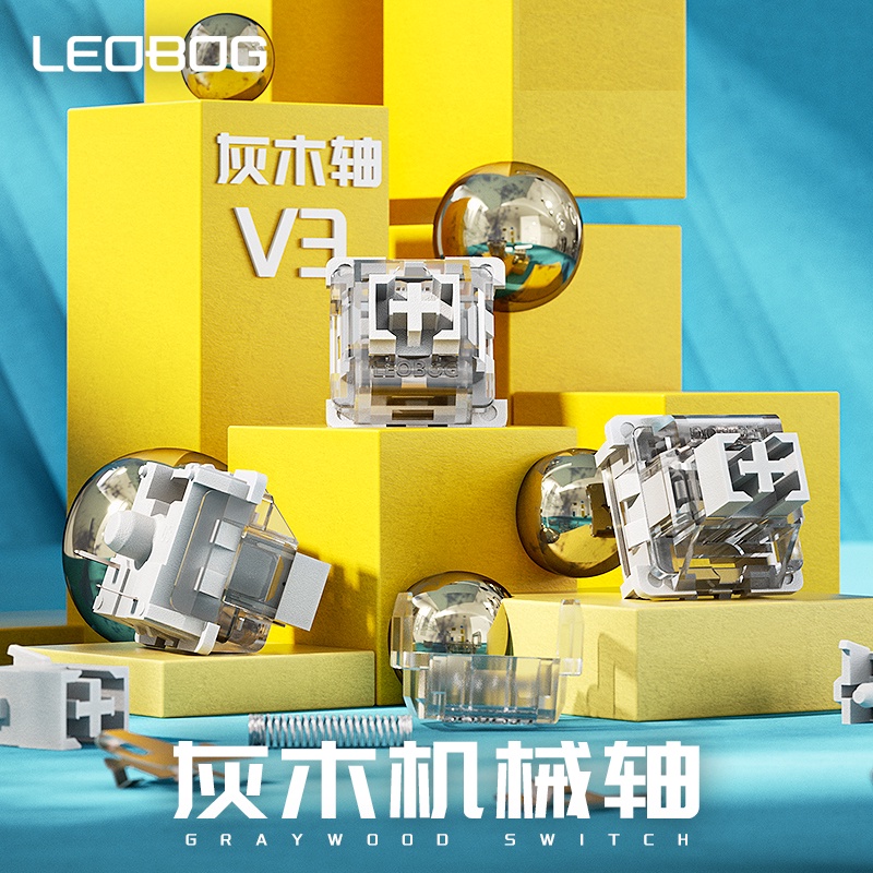 Leobog V3 คีย์บอร์ดไพ่นกกระจอก V3 3 Pins แบบหนา ปรับแต่งเสียง DIY