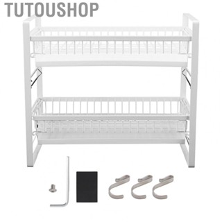 Tutoushop Dish Drying Rack Stable Structure 2 Tier Dish Drainer for Dish