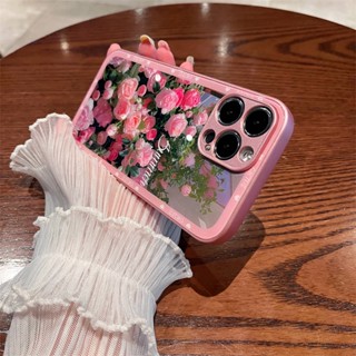 เคสโทรศัพท์มือถือแบบแก้ว โลหะ ลายดอกกุหลาบ สําหรับ Apple Iphone 12Pro IP 12 Pro Max IP13 13Pro IP 13 Pro Max IP14 14Pro IP 14 Plus 14 Pro Max