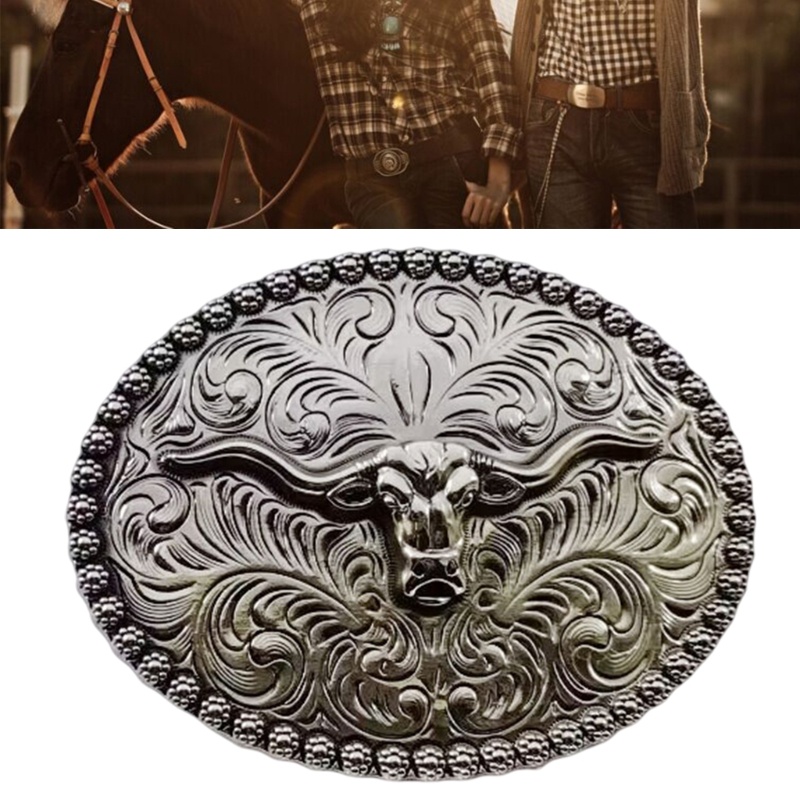 Whi Animal Head Belt Buckle Men Women Bull Heads Western Cowboy Belt Buckle