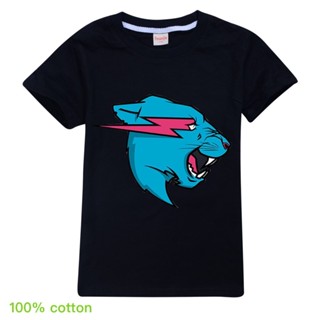 【New】เสื้อยืด ผ้าฝ้าย 100% พิมพ์ลาย Mr Beast Lightning Cat แฟชั่นฤดูร้อน สําหรับเด็กผู้ชาย 2020