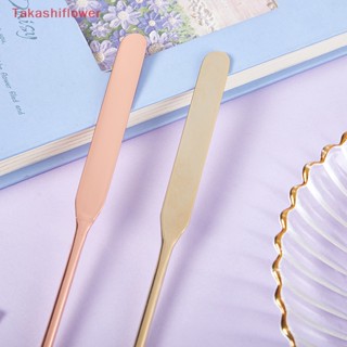 (Takashiflower) Stainless Steel Double Heads Makeup Toner Spatula With PU Bag Mixing Stick