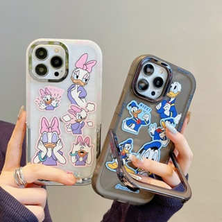 เคสโทรศัพท์มือถือ กันกระแทก ลายโดนัลด์ดั๊ก พร้อมขาตั้ง แฟชั่น สําหรับ iPhone 14Pro 13 12 11 Pro Max