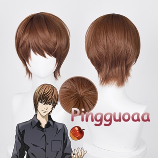 Manmei Anime Death Note Yagami Light Cosplay Wig 30cm Dark Brown Short Wigs Cosplay Anime Cosplay Wigs Heat Resistant Synthetic Wigs
