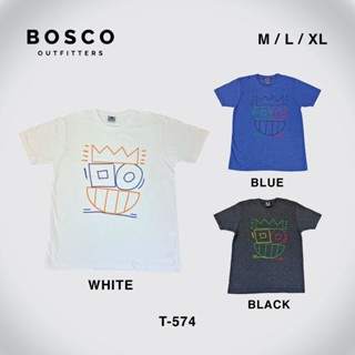 เสื้อยืดผ้าฝ้ายพิมพ์ลายเสื้อยืดคอกลมพิมพ์ลาย BOSCO T-574