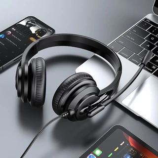 Sprise H6208 ชุดหูฟังตัดเสียงรบกวน USB และไมโครโฟนสเตอริโอ 3.5 มม. ปรับได้