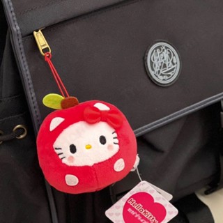 พวงกุญแจ จี้ตุ๊กตาการ์ตูนอนิเมะ Sanrio Apple Hellokitty น่ารัก สีแดง ขนาดเล็ก สไตล์ญี่ปุ่น สําหรับกระเป๋านักเรียน