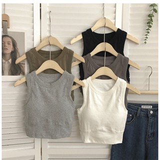 ใหม่ เสื้อกล้าม แขนกุด ทรง I สั้น เข้ารูป เสริมความงาม (35-65 กก.)
