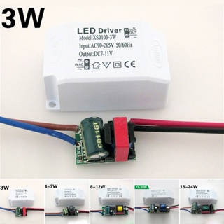 Grkn~ อะแดปเตอร์พาวเวอร์ซัพพลายไดรเวอร์ LED AC 90-265V 3-24W