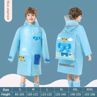 เสื้อกันฝนเด็ก เนื้อผ้าหนา มีช่องใส่กระเป๋า ลายการ์ตูนน่ารัก มี3สี3ลาย