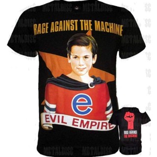 เสื้อยืดแขนสั้น พิมพ์ลายวงร็อค Yeah Evil Empire Rockyeah สําหรับผู้ชาย