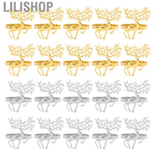 Lilishop Deer Napkin Ring Set  Christmas Napkin Ring Decorative  for Dinner Table for Wedding