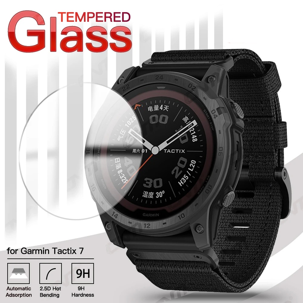 9H Premium กระจกนิรภัยสําหรับ Garmin Tactix 7 Fenix 7S 7X 6 6S 6X Pro 5 5s ป้องกันหน้าจอป้องกันฟิล์มสําหรับ Garmin Tactix 7 Pro
