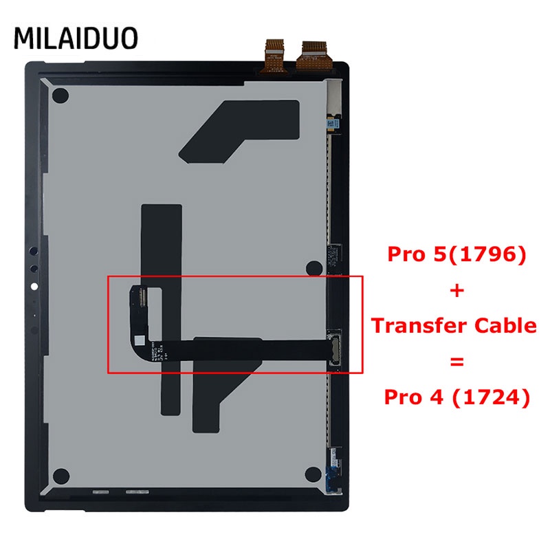 หน้าจอแสดงผล LCD พร้อมหน้าจอสัมผัสดิจิทัล สําหรับ Microsoft Surface Pro 4 1724 Pro 5 + สายเคเบิลถ่าย