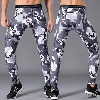 Camouflage Sports Fitness Mens Elastic Bottoming Tights Spring and Autumn Running Training Marathon Quick-Drying Breathable Trousers aDcq