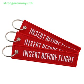 Strongaromonyu พวงกุญแจรถยนต์ ปักลาย สีแดง BEFORE FLIGHT