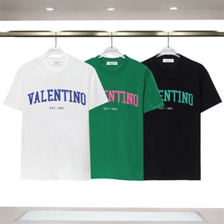 เสื้อยืดแขนสั้น ผ้าฝ้าย พิมพ์ลายตัวอักษร VALEN พลัสไซซ์ สําหรับผู้ชาย และผู้หญิง