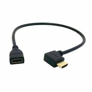 Xiwai ตัวเชื่อมต่อ HDMI 1.4 มุมซ้าย 90 องศา พร้อมสายอีเธอร์เน็ต 3D Type A ตัวผู้ เป็น A ตัวเมีย 0.5 ม.