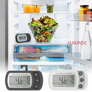 Alisondz เครื่องวัดอุณหภูมิแม่เหล็กหน้าจอ Lcd กันน้ําแบบพกพาสําหรับติดตู้เย็น