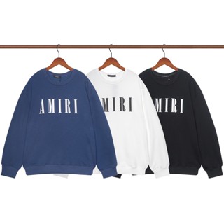 เสื้อโค้ทลําลอง มีฮู้ด พิมพ์ลายตัวอักษร AMIRI แฟชั่นเรียบง่าย สําหรับผู้ชาย และผู้หญิง 2023