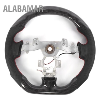 ALABAMAR คาร์บอนไฟเบอร์ Perforated Nappa LED พวงมาลัยรถยนต์เหมาะสำหรับ Nissan GT-R R35 2009-2016