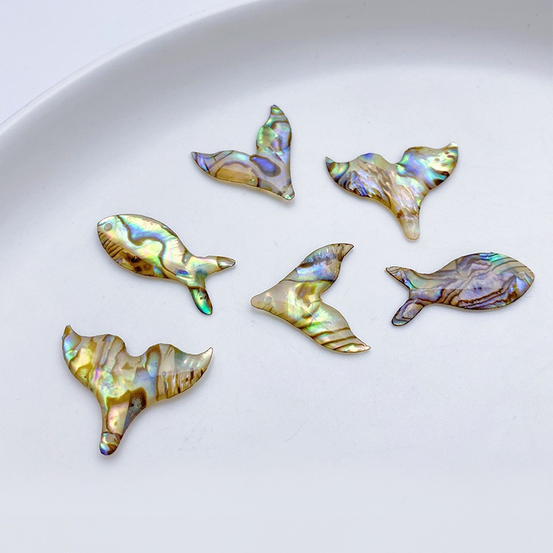 จี้หอยเป๋าฮื้อธรรมชาติ คริสตัล รูปหางปลา ขนาดเล็ก สําหรับทําเครื่องประดับ สร้อยคอ สร้อยข้อมือ diy - รูปที่ 3