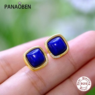 ♥ Lapis Lazuli ต่างหูสตั๊ด เงิน 925 ทรงสี่เหลี่ยม ขนาดเล็ก หรูหรา เรียบง่าย เครื่องประดับแฟชั่น สําหรับผู้หญิง