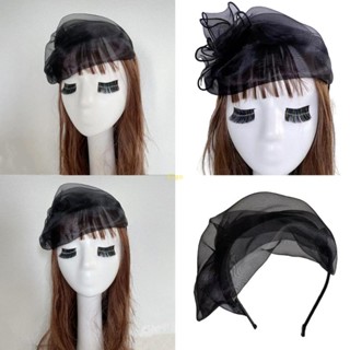 Flgo หมวกฟาสซิเนเตอร์ ที่คาดผม สีดํา สําหรับผู้หญิง ใส่ไปงานปาร์ตี้ โบสถ์