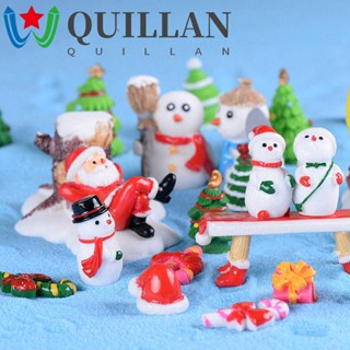 Quillan โมเดลฟิกเกอร์ซานตาคลอส กวางเรนเดียร์ ขนาดเล็ก สําหรับตกแต่งสวน คริสต์มาส