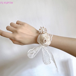 Flyup สร้อยข้อมือ ประดับมุกคริสตัล ดอกไม้ เครื่องประดับ สําหรับเพื่อนเจ้าสาว เจ้าสาว งานแต่งงาน ของขวัญ