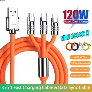 Ready 3-in-1 C-type 6a Fast Charging Cable 120w Zinc Alloy Silicon Connector Serein