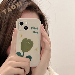 เคสป้องกันโทรศัพท์มือถือ แบบนิ่ม ลายดอกทิวลิป สําหรับ Iphone 12 6plus 13 711pro 8xr PXLQ