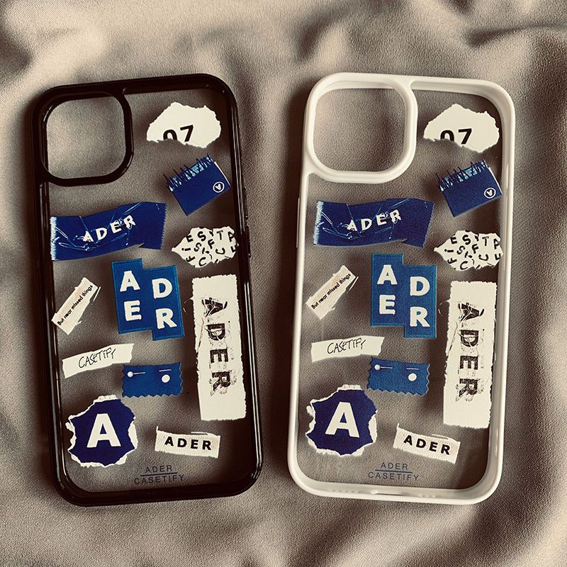 เคสโทรศัพท์มือถือนิ่ม แบบใส กันตก ลายฉลากแฟชั่น สีดํา และสีขาว สําหรับ Apple Iphone 13 14ProMax 11 12 XR XS 7 8P
