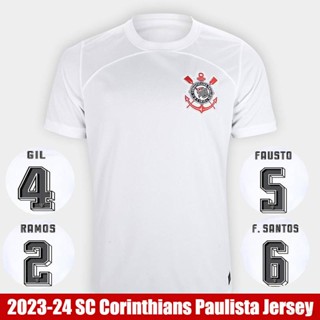 เสื้อกีฬาแขนสั้น ลายทีมชาติฟุตบอล Corinthians Paulista HQ1 2023-2024 SC Gil Ramos Alberto Santos Fausto พลัสไซซ์ สําหรับผู้ชาย และผู้หญิง QH1