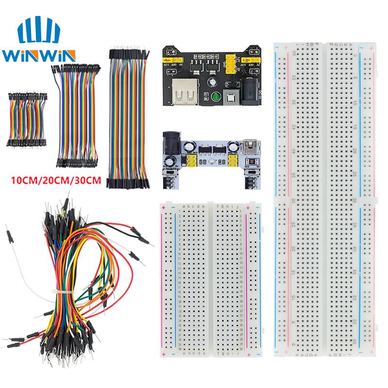 MB-102 MB102 Breadboard 400 830 Point Solderless PCB Bread Board Test พัฒนา Dupont line DIY สําหรับห้องปฏิบัติการ arduino SYB-830