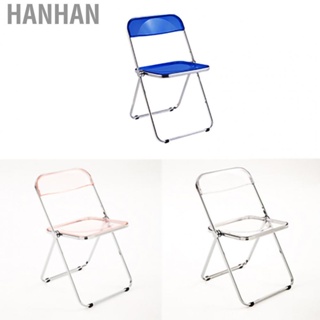 Hanhan Folding Chair INS Style Design Transparent Durable Sturdy Metal Foldable for Party Home Store